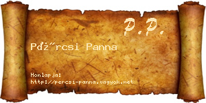 Pércsi Panna névjegykártya
